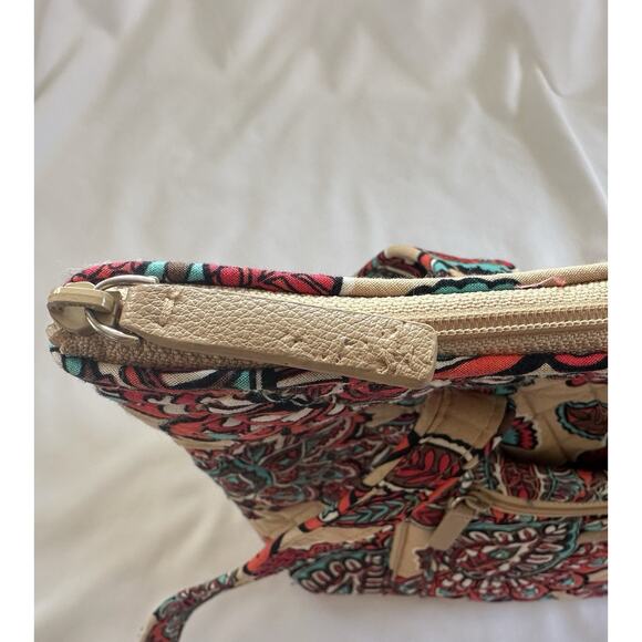 Vera Bradley Crossbody Bag with Floral Design - Red, Green, Tan - Picture 9 of 13
